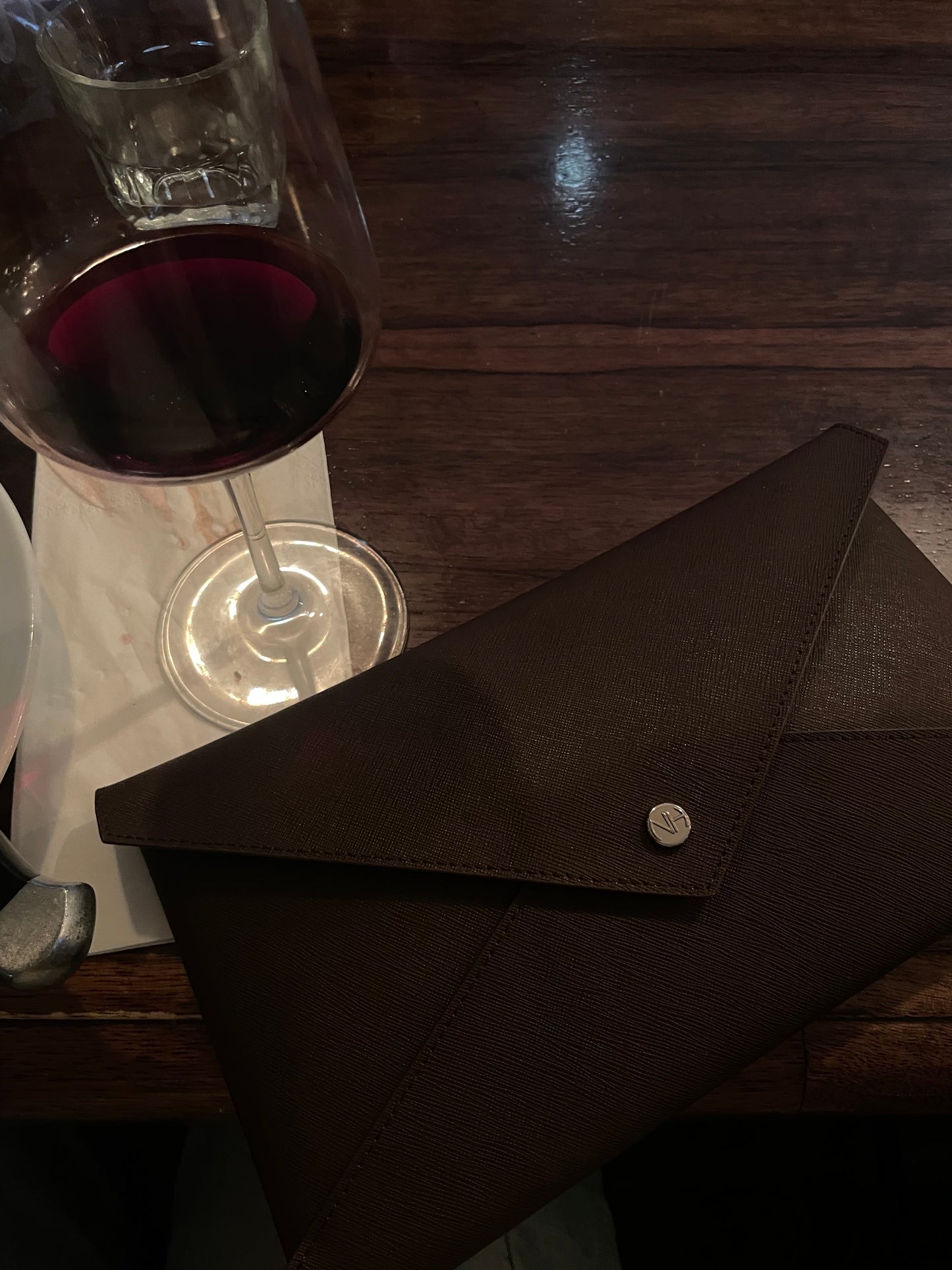 Brown Caroline leather wallet 3-in-1 set