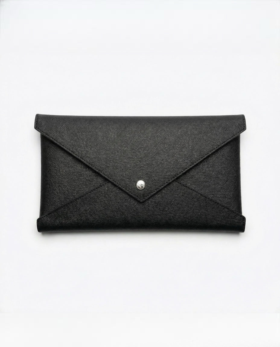 Black Caroline leather wallet 3-in-1 set