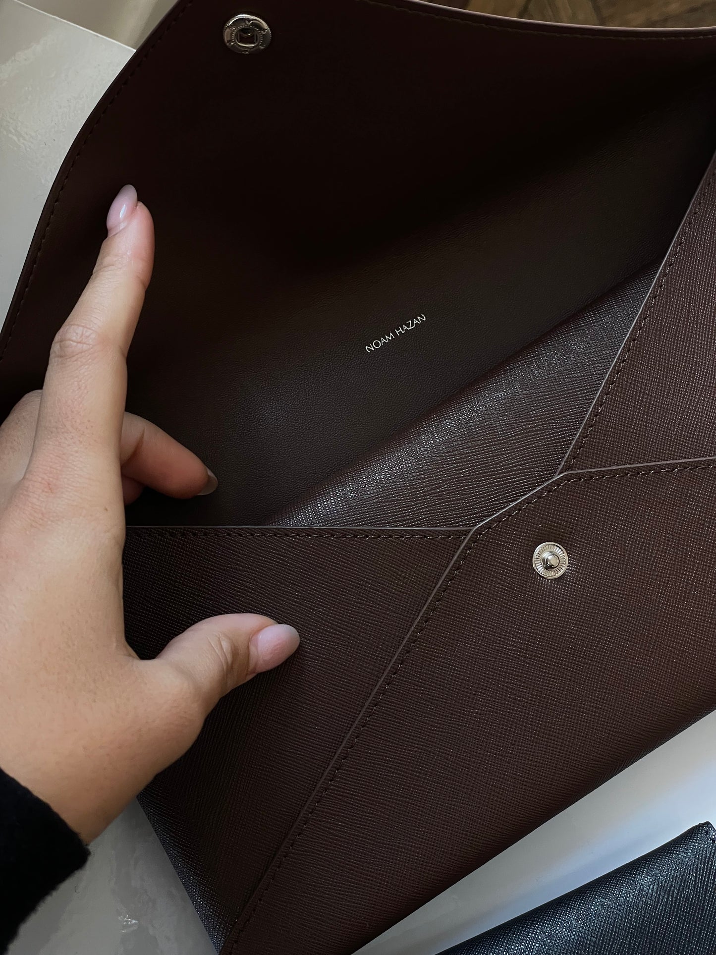 Brown Caroline leather wallet 3-in-1 set