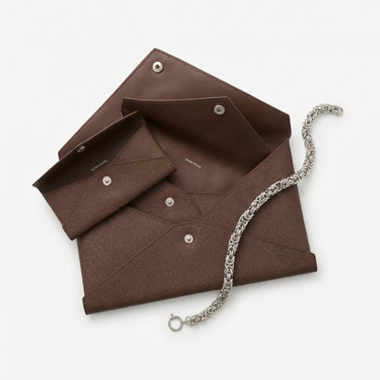 Brown Caroline leather wallet 3-in-1 set